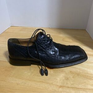 VTG Paolo‎ De Marco Genuine Crocodile Alligator Black Split Toe Loafers Shoes 8